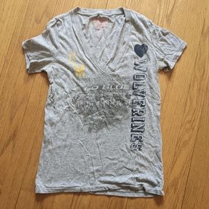 VS Pink Collegiate Collection University of Michigan T-shirt Grey Size M